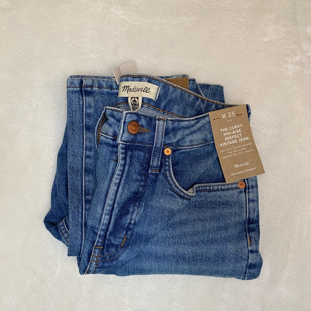 NWT! Madewell The Curvy Mid-Rise Perfect Vintage Jean Size 25 - Picture 5 of 13